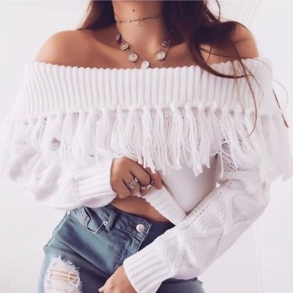 SOLD * H P * Cowgirl Knit Off Shoulder Sweater - Picture 6 of 6